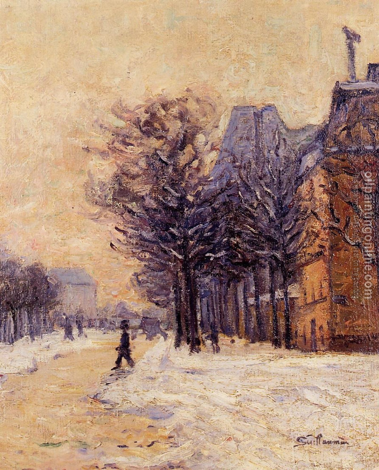 Guillaumin, Armand - Passers-by in Paris in Winter